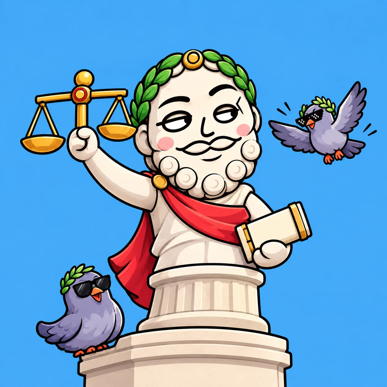 Splitocrates on his pedestal